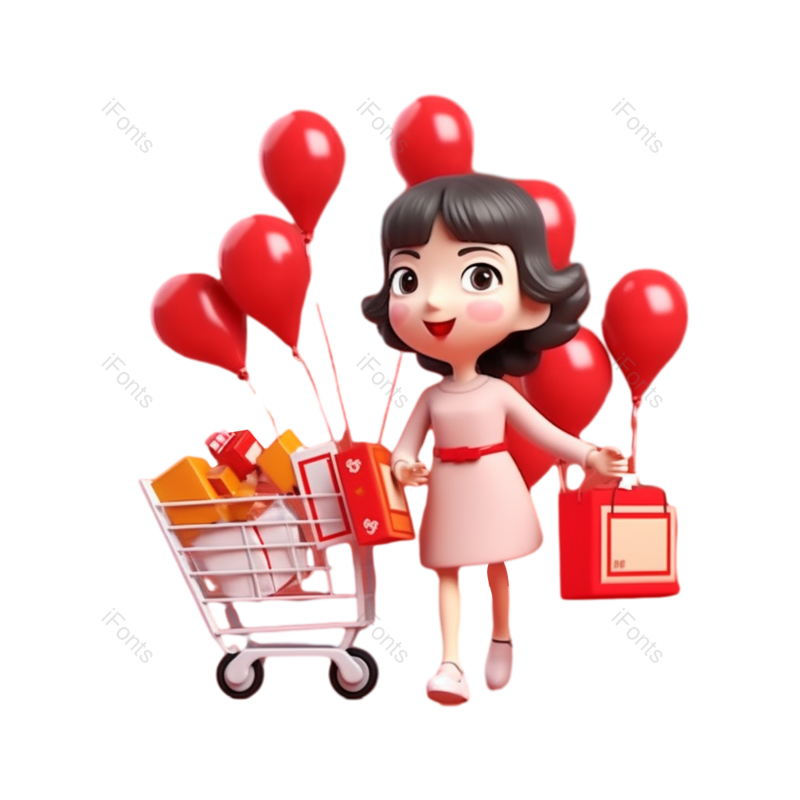 卡通图片,鞋子元素,美女PNG,插画免抠素材